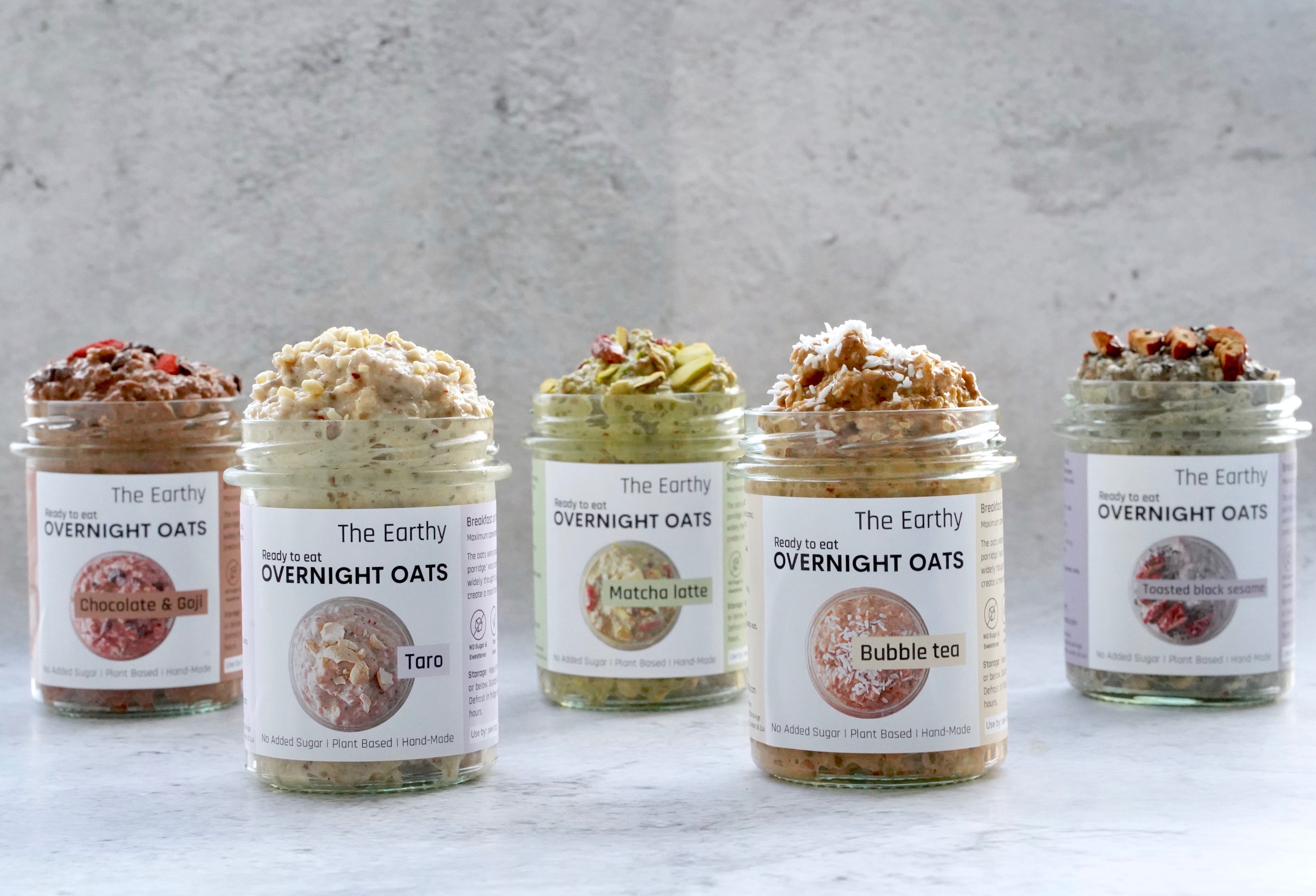 Ready To Eat Overnight Oats Taster Bundle by The Earthy - Vegan Overnight Oats