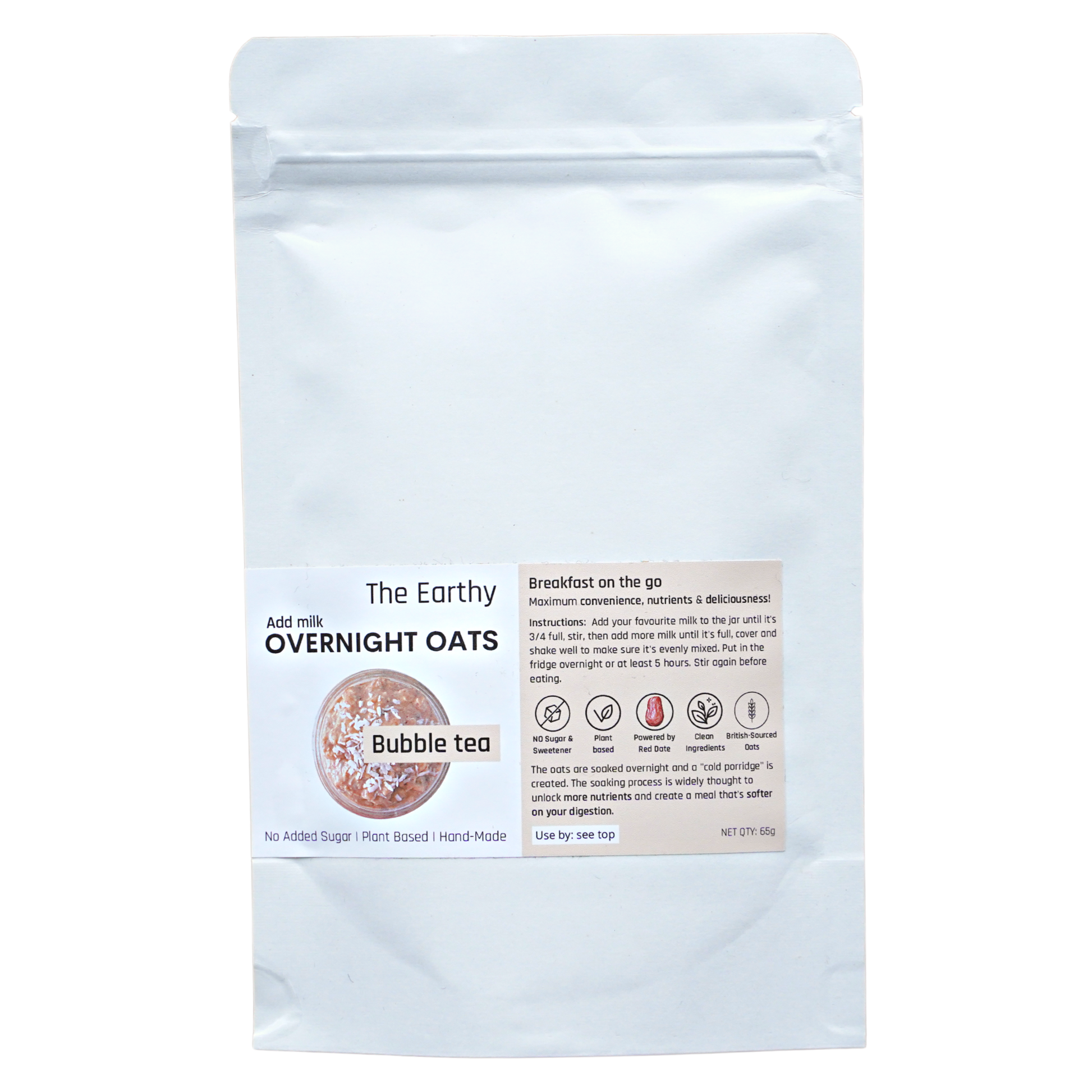 Bubble Tea Superfood Overnight Oats - inspired by classic bubble tea in breakfast form