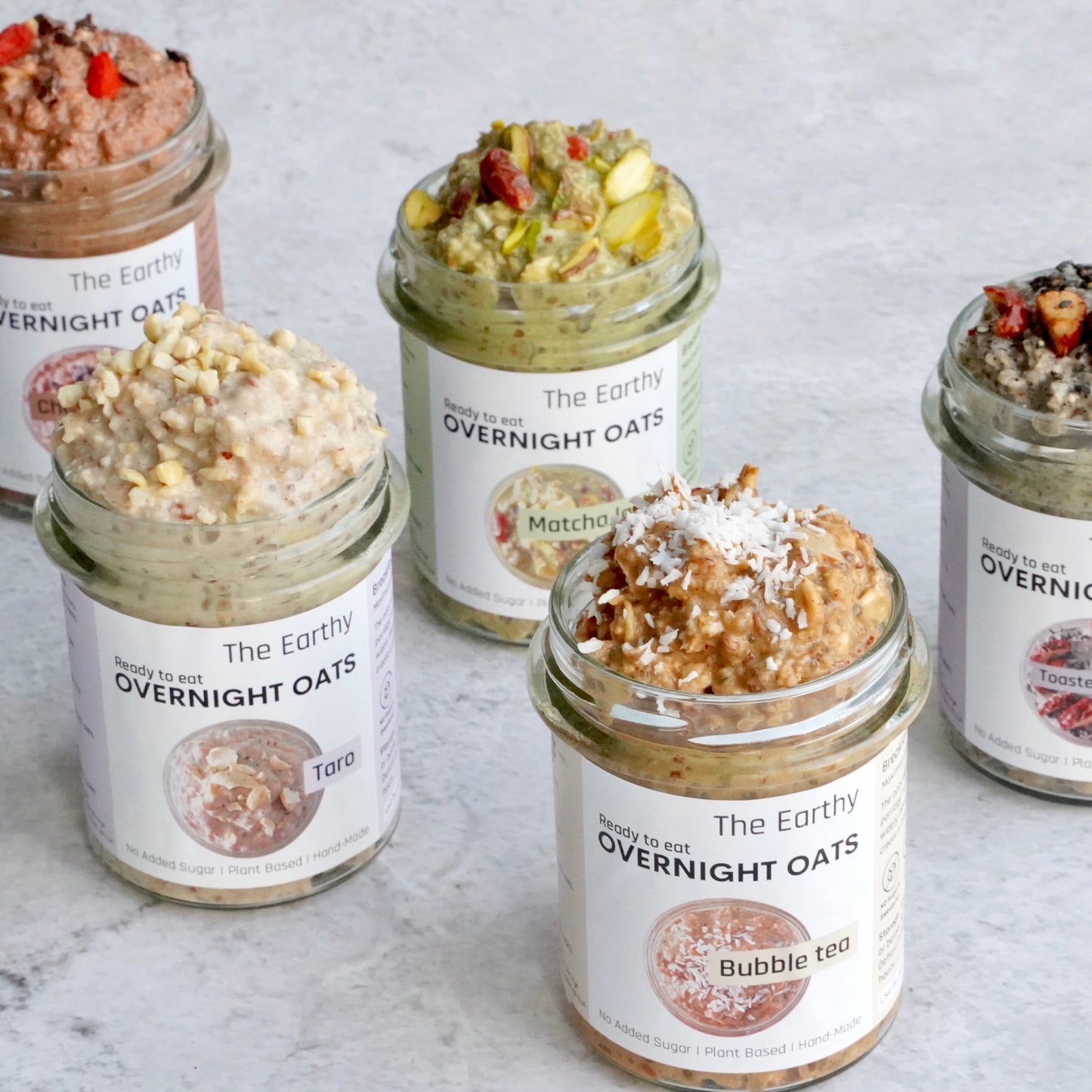 Ready To Eat Overnight Oats Taster Bundle by The Earthy - Vegan Overnight Oats
